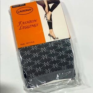 Grey Fashion Leggings/ Tights LADONA - 80’s Leggings with Pattern 6134-5